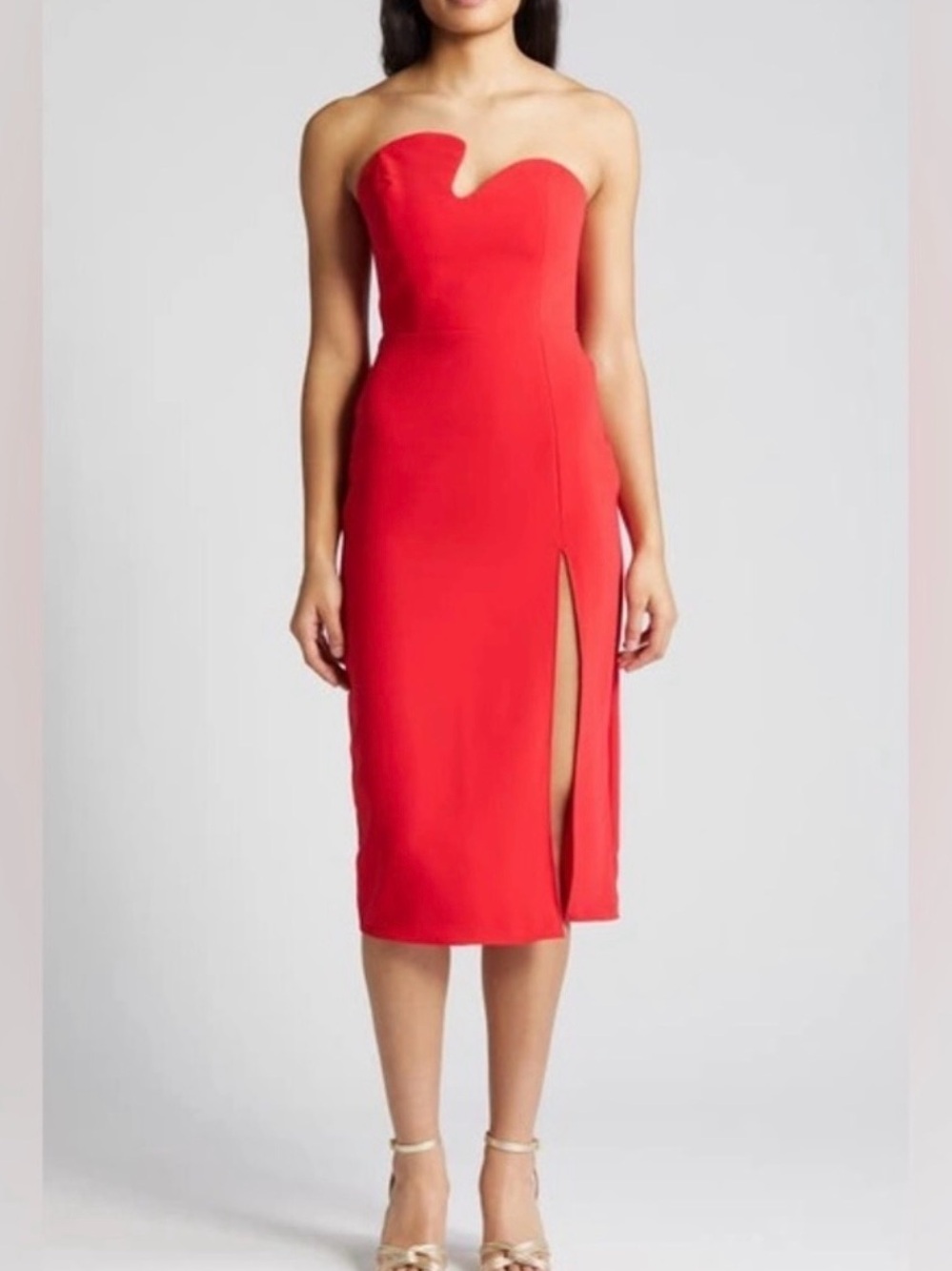Amanda Uprichard Lipstick Red midi puzzle dress - size medium